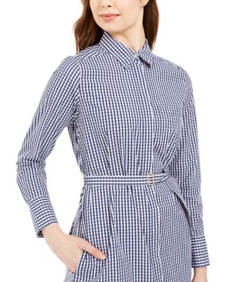 calvin klein gingham shirtdress