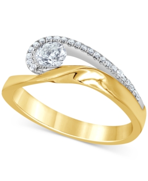 image of Diamond Swirl Statement Ring (1/2 ct. t.w.) in 14k Gold & White Gold