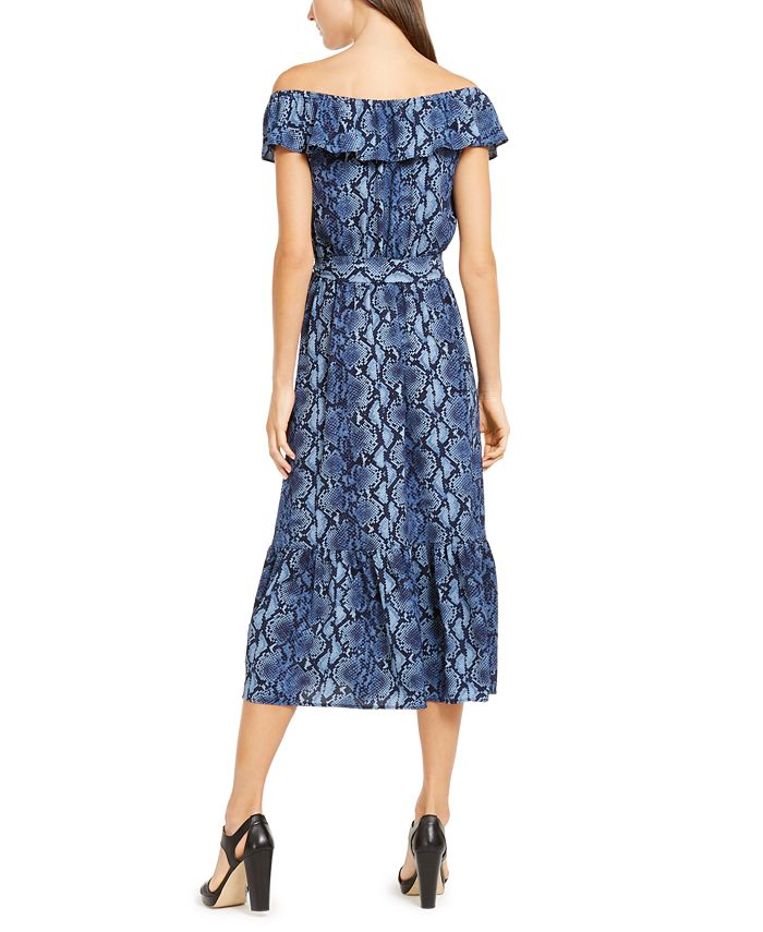 Michael Kors On-Or-Off-Shoulder Printed Dress - Macy's