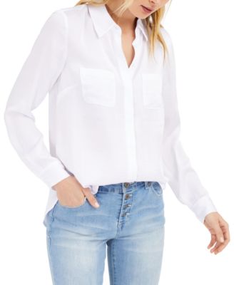 macys white womens tops