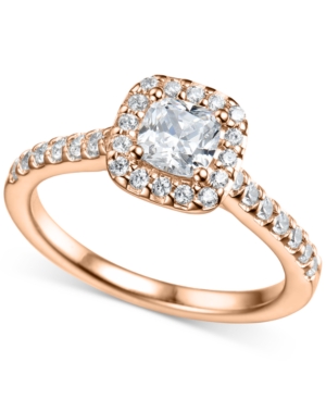image of Diamond Halo Engagement Ring (1-1/6 ct. t.w.) in 14k Rose Gold