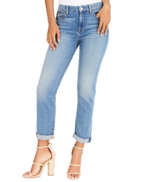 image of Jen7 by 7 For All Mankind Cropped Cuffed Straight-Leg Jeans