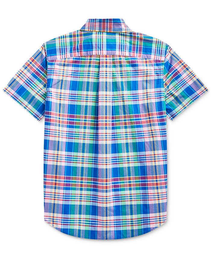 Polo Ralph Lauren Big Boys Plaid Cotton Poplin Shirt - Macy's