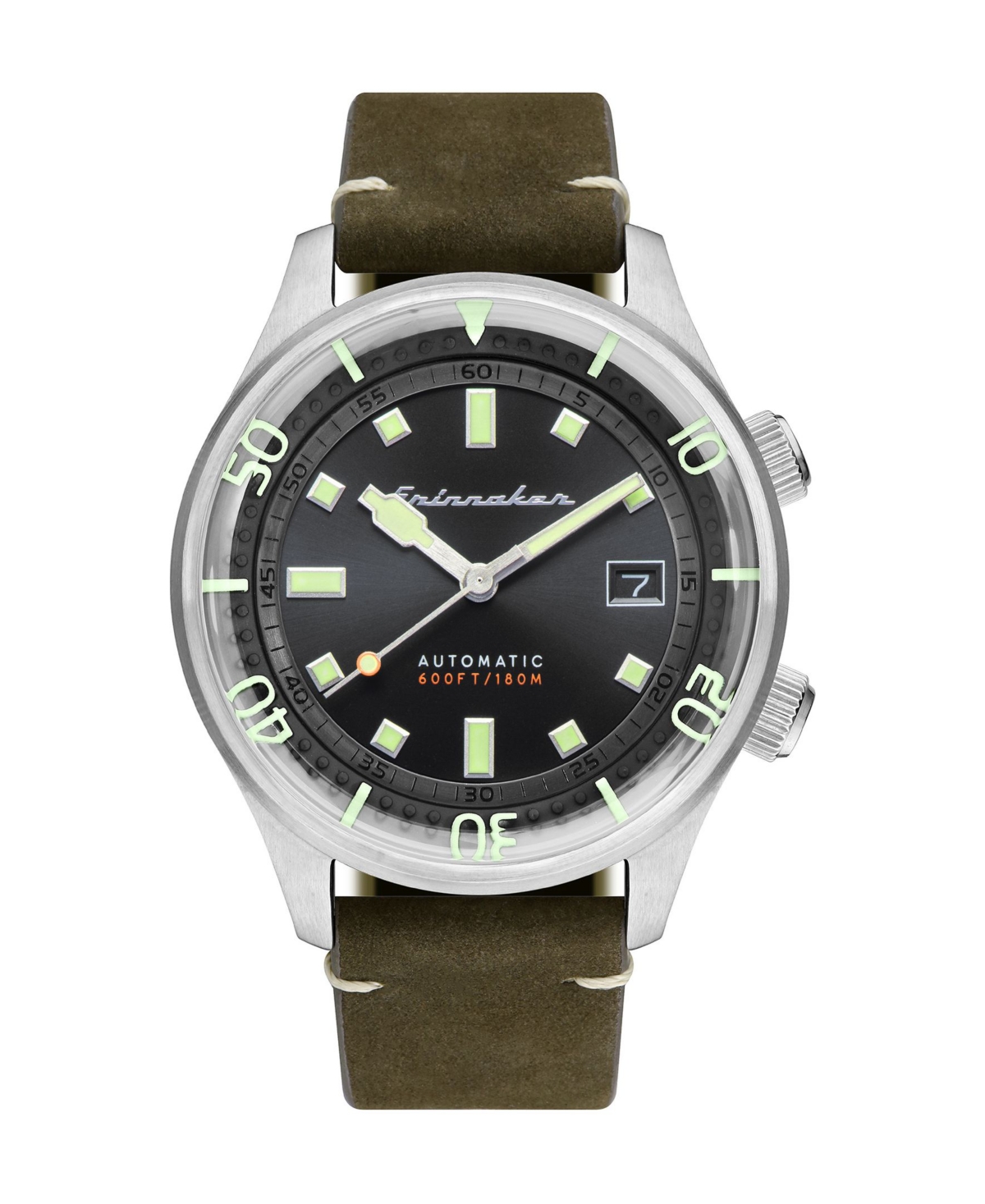 Men's Bradner Automatic Green Genuine Leather Strap Watch 42mm - Green