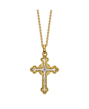 image of Gratitude & Grace Two-Tone Cross Pendant Necklace