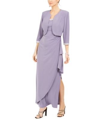 macy's purple formal dress