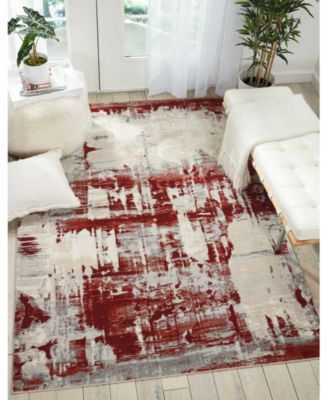 Samuel SAM14 Ivory, Red 7'10" x 10'6" Area Rug
