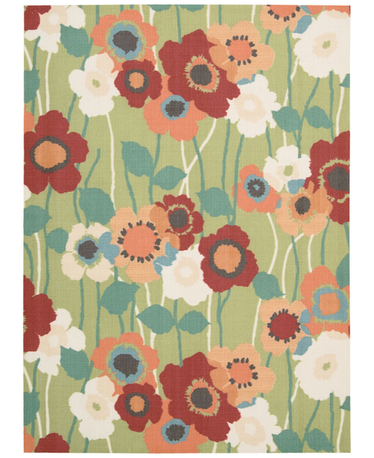 Long Street Looms Shady Brights SHA27 Aquamarine 7'9in x 10'10in Outdoor Area Rug - Seaglass