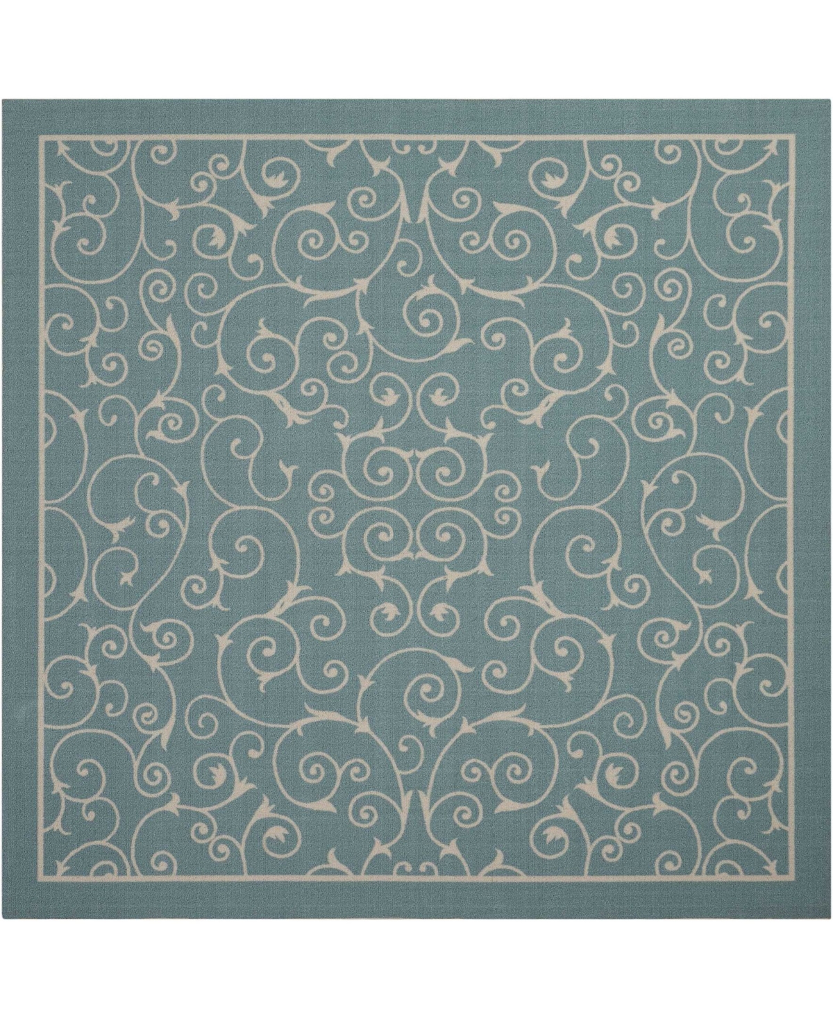 Long Street Looms Backyard BAC019 Mist 8'6in x 8'6in Square Outdoor Area Rug - Light Blue