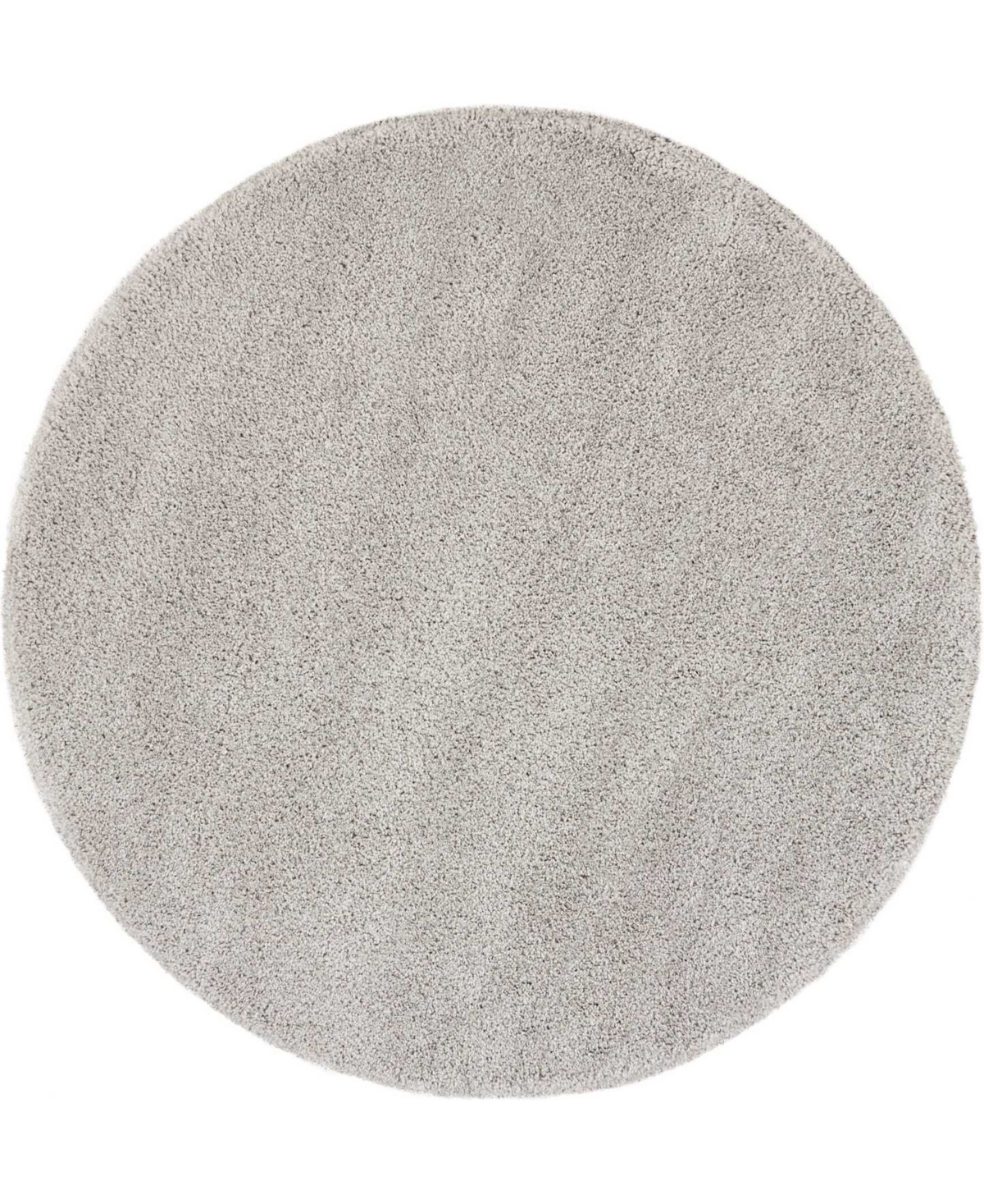 Long Street Looms Cali Shag Cal01 6'7" Round Area Rug In Silver