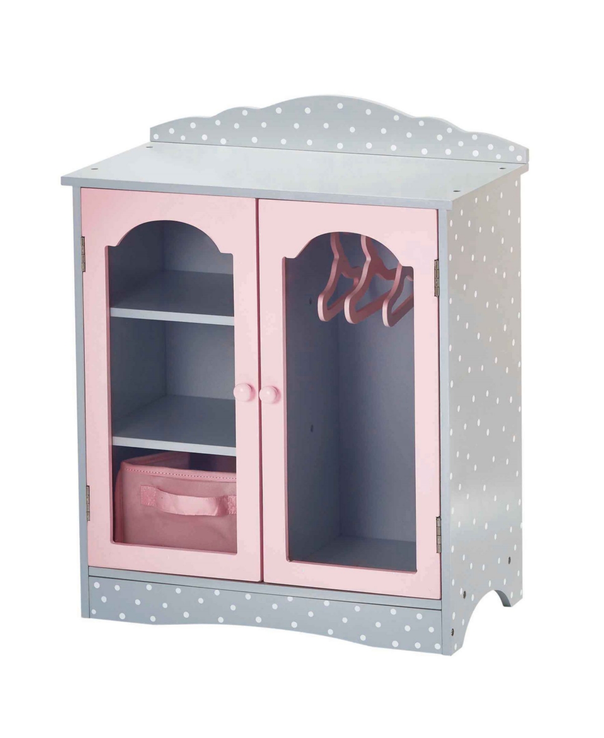 Redbox Olivia's Little World Polka Dots Princess 18" Doll Fancy Closet In Grey