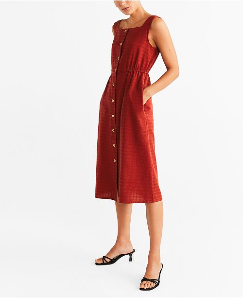 Mango Buttons Cotton Dress Reviews Women Macy S