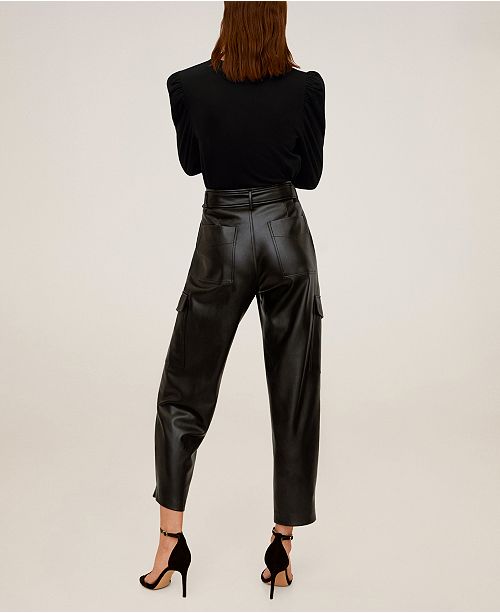 macy's faux leather pants