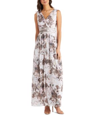 R & M Richards - Rhinestone-Trim Chiffon Gown