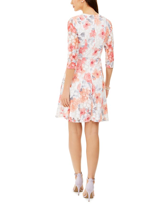 Jessica Howard Petite Lace Floral Dress - Macy's