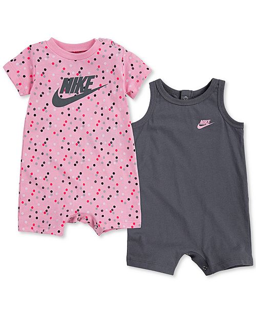 Nike Baby Girls 2-Pack Logo Cotton Rompers & Reviews - All Baby - Kids