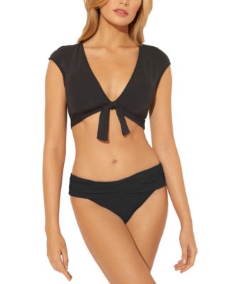 swim top with cap sleeves