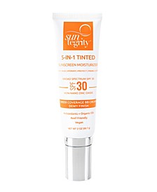 5 in 1 Natural Moisturizing Face Sunscreen - Tinted Sheer Coverage, Broad Spectrum SPF 30, 2 oz