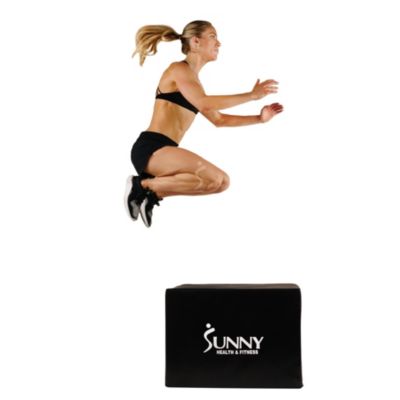 Plyo Box Jump Platform with Adjustable Heights 20"/24"/28" and Shock Absorbing Foam Cover, 3-in-1 Plyometric Jump Box - No. 072 , Black