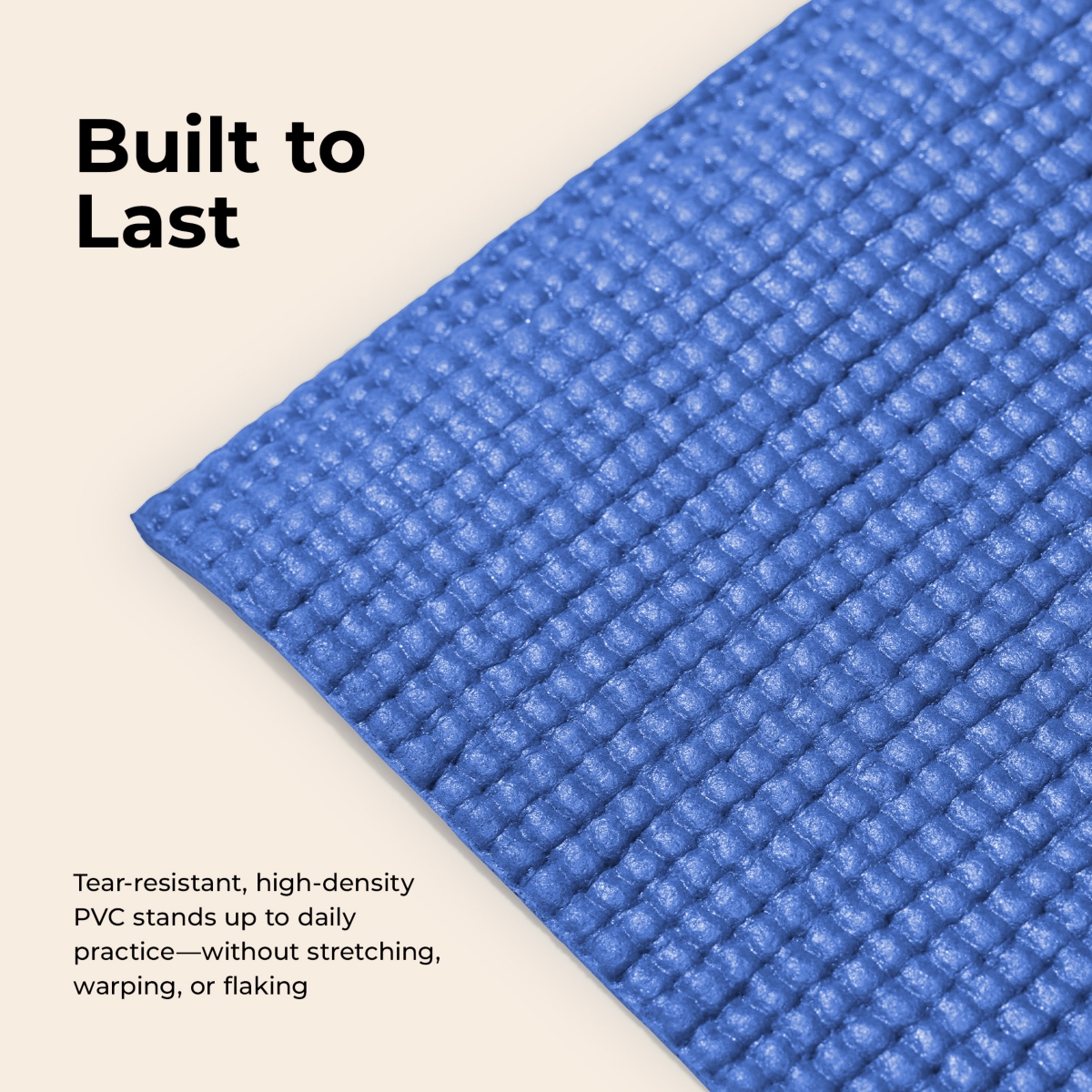 Sunny Health & Fitness Durable Tear-Resistant Yoga Mat, Blue