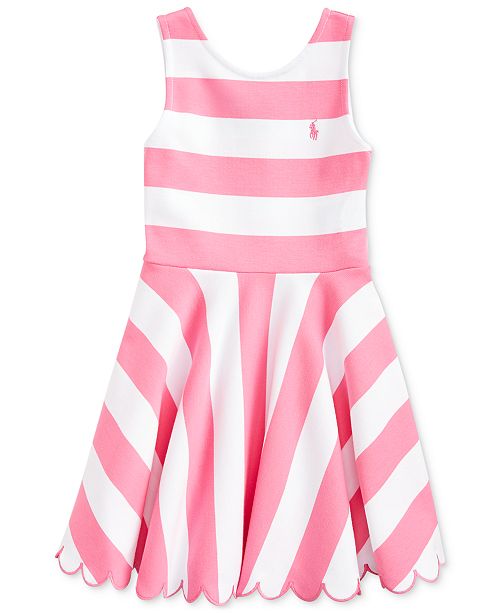 Polo Ralph Lauren Toddler Girls Striped Stretch Ponte Dress