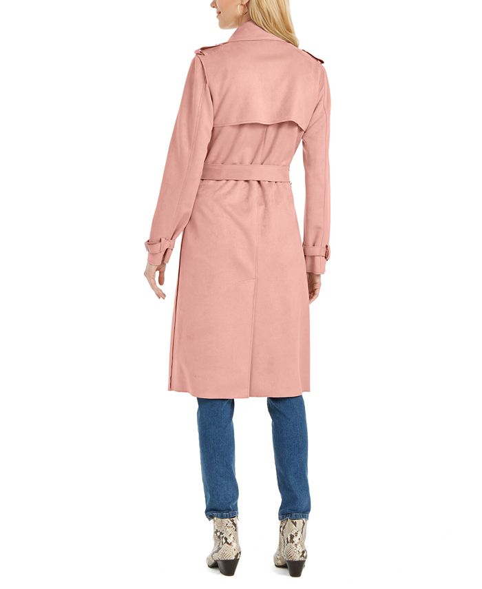 Tahari Faux-Suede Belted Trench Coat & Reviews - Coats - Women - Macy's