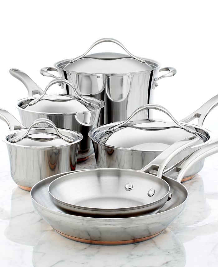 Anolon Nouvelle Copper 10pc Set Stainless Steel 5-ply copper base – Meyer  Canada