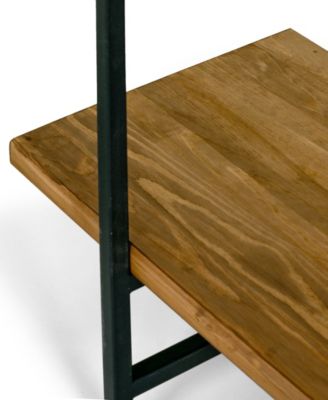 Ailis 56" Pine Wood Metal Frame Etagere Three Wide Shelf Bookcase Media Center