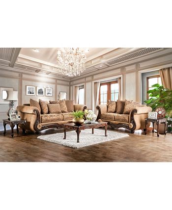 Furniture of America San Simeon Upholstered Sofa - Macy's