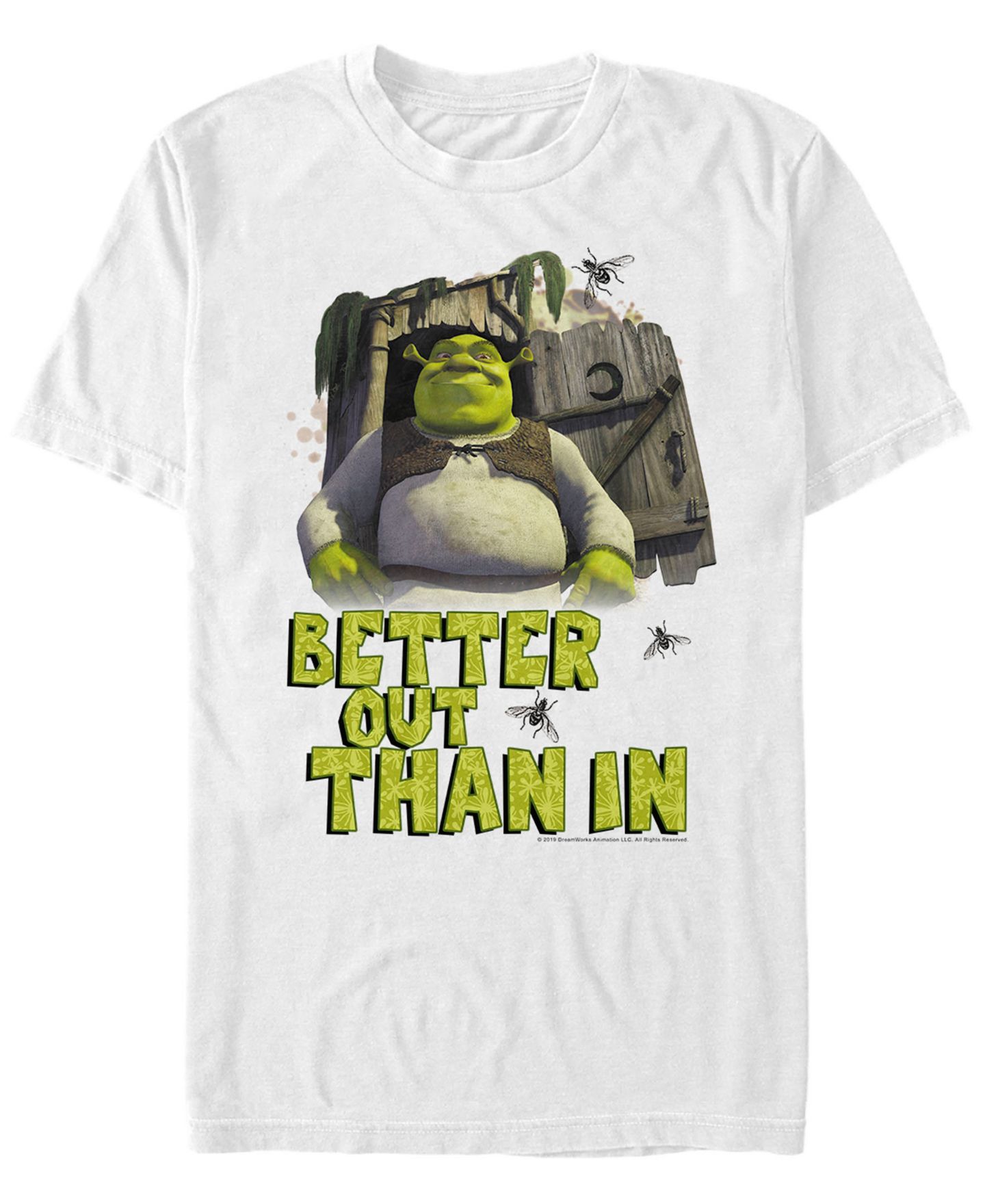 Мужская футболка Fifth Sun Shrek Better Out Than In Outhouse Portrait Short Sleeve, цвет: Белый — фото 1