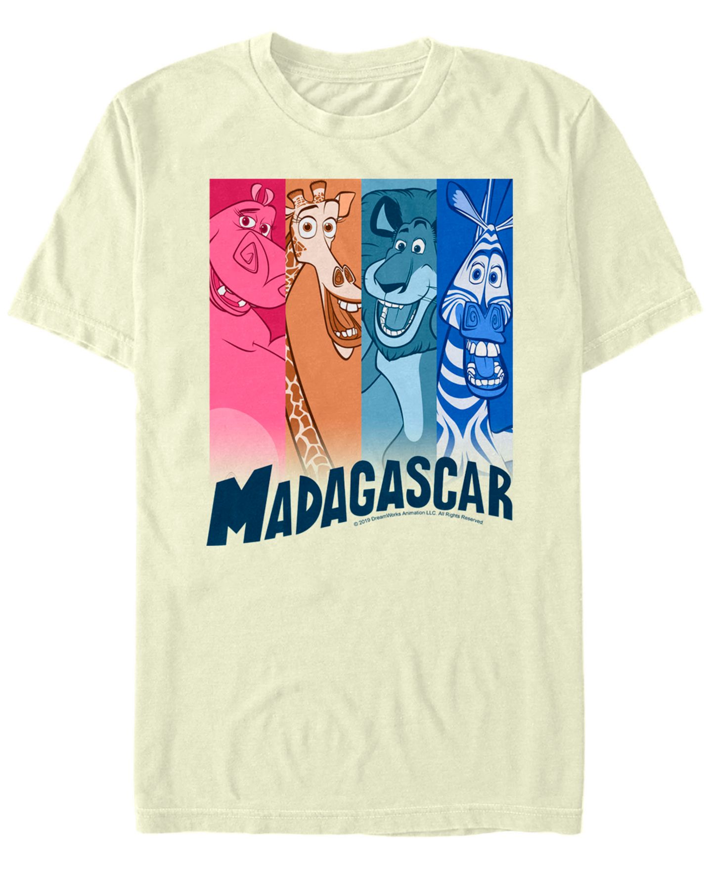Мужская футболка Fifth Sun Madagascar Solid Character Panels Short Sleeve, цвет: Натуральный — фото 1