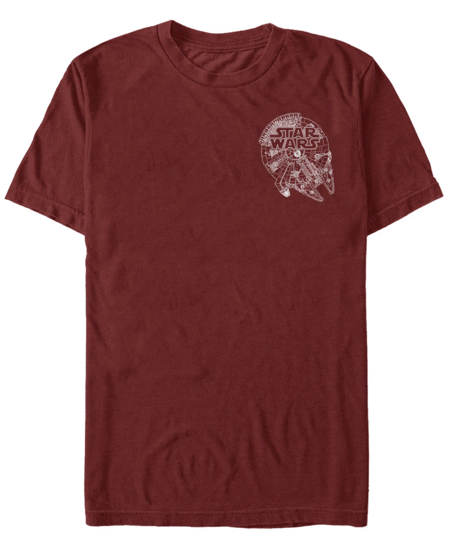 Star Wars Men's Logo On Millenium Falcon Short Sleeve T-Shirt