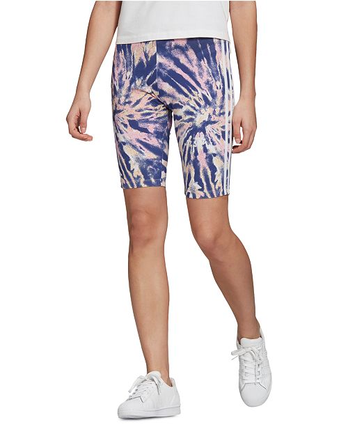Adidas Women S Tie Dye Bike Shorts Reviews Women Macy S