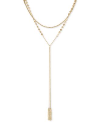 RACHEL Rachel Roy - Gold-Tone Disc Two-Row Lariat Necklace