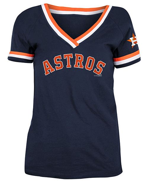 5th Ocean Houston Astros Women S Contrast Binding T Shirt