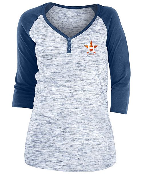 5th Ocean Houston Astros Women S Space Dye Raglan Shirt
