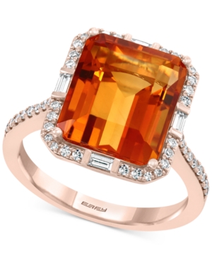 image of Effy Madera Citrine (7-1/3 ct. t.w.) & Diamond (1/4 ct. t.w.) Ring in 14k Rose Gold