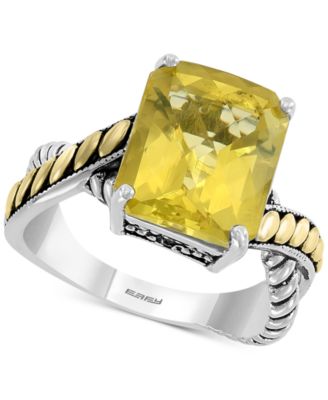 EFFY Collection - Lemon Quartz (5-5/8 ct. t.w.) Ring in Sterling Silver & 18k Gold