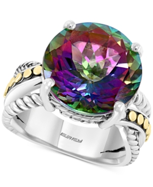image of Effy Mystic Topaz Statement Ring (12-5/8 ct. t.w.) Ring in Sterling Silver & 18k Gold