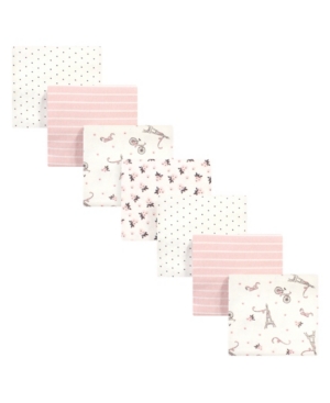 Hudson Baby Baby Girls Flannel Receiving Blankets Bundle Pack of 7