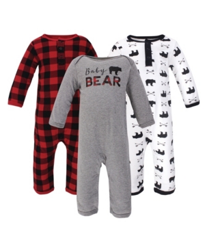 Little Treasure Baby Girls and Boys Bear Coveralls Pack of 3