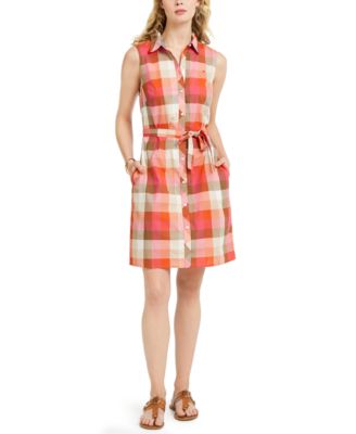 tommy hilfiger plaid shirt dress