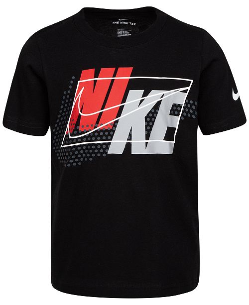 Nike Little Boys Cotton Split Block Logo Print T Shirt Reviews Shirts Tops Kids Macy S