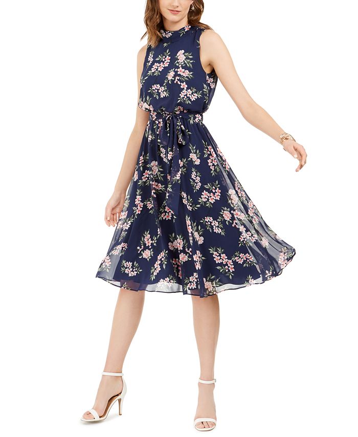 HARPER ROSE Floral Print Tie Belted Dress Macy s