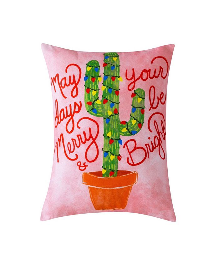 Sara B Christmas Cactus Decorative Pillow 16 X 12 Macy S