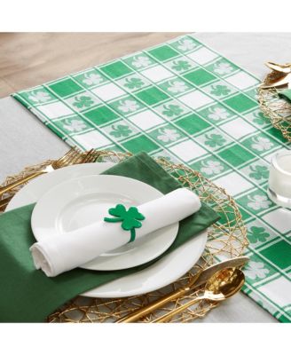 Shamrock Woven Check Table Runner