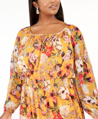 macys plus size yellow dresses