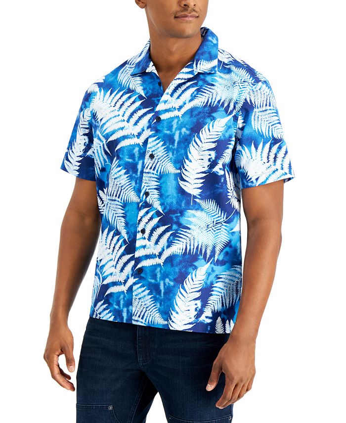Sun + Stone Men's Fern-Print Tie-Dye Shirt, Created for Macy's - Macy's