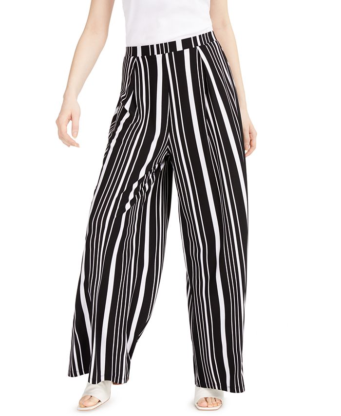 Bar III Striped Wide-Leg Pants, Created for Macy's & Reviews - Pants ...