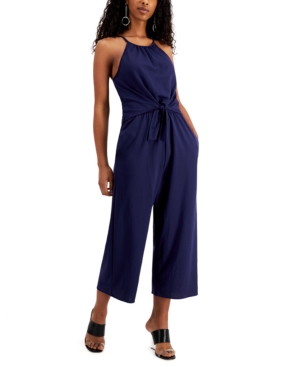 image of Speechless Juniors- Cropped Tie-Front Jumpsuit